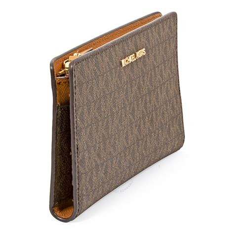 michael kors acorn brown wallet|designer brown leather wallet.